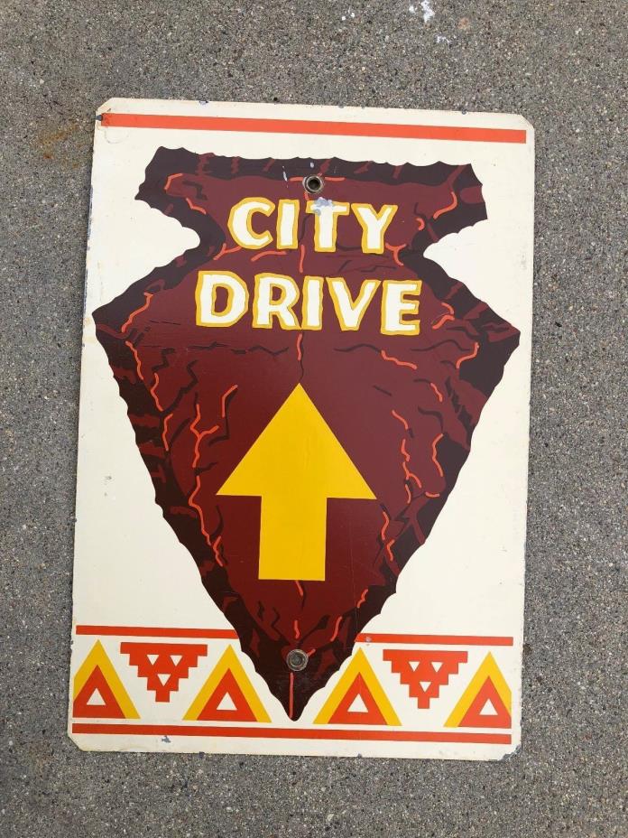 Spokane Washington WA City Drive Arrowhead Sign Arrow Tourist Auto Trail Highway