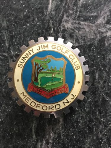 Rare Vtg 60s Sunny Jim Golf Country Club Medford NJ Grille Badge Emblem Enamel
