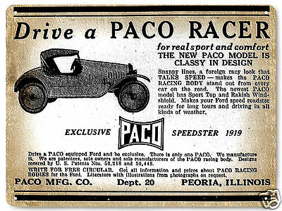 Paco 1919 Car metal sign classic collectible vintage antique style wall decor299