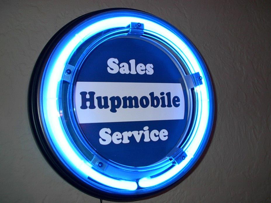 ***Hupmobile Motors Auto Garage Advertising Man Cave Blue Neon Wall Sign
