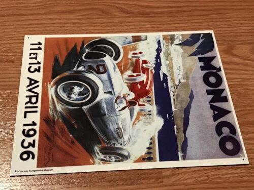 8x10 Monaco 11 ET 13 Avril 1936 Metal Tin Mini Poster Sign
