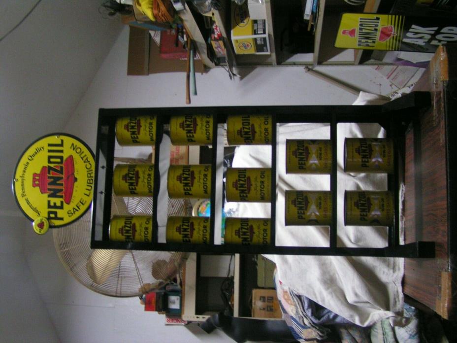 Pennzoil oil can rack display supreme Pennsylvania quality safe lubrication