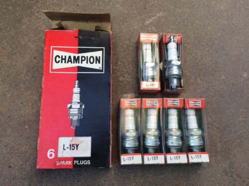 Six NOS Champion Spark Plugs L15Y Chevy Corvair 1960 - 1968