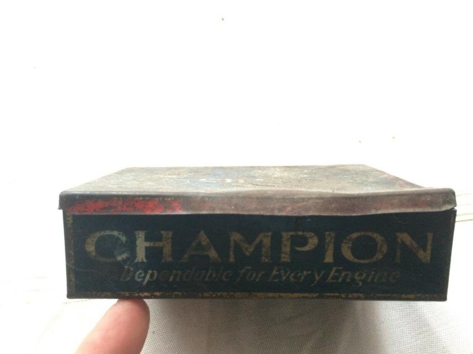 Vintage Champion Spark Plugs Service Kit Tin Metal Box / Rare!! FREE SHIPPING