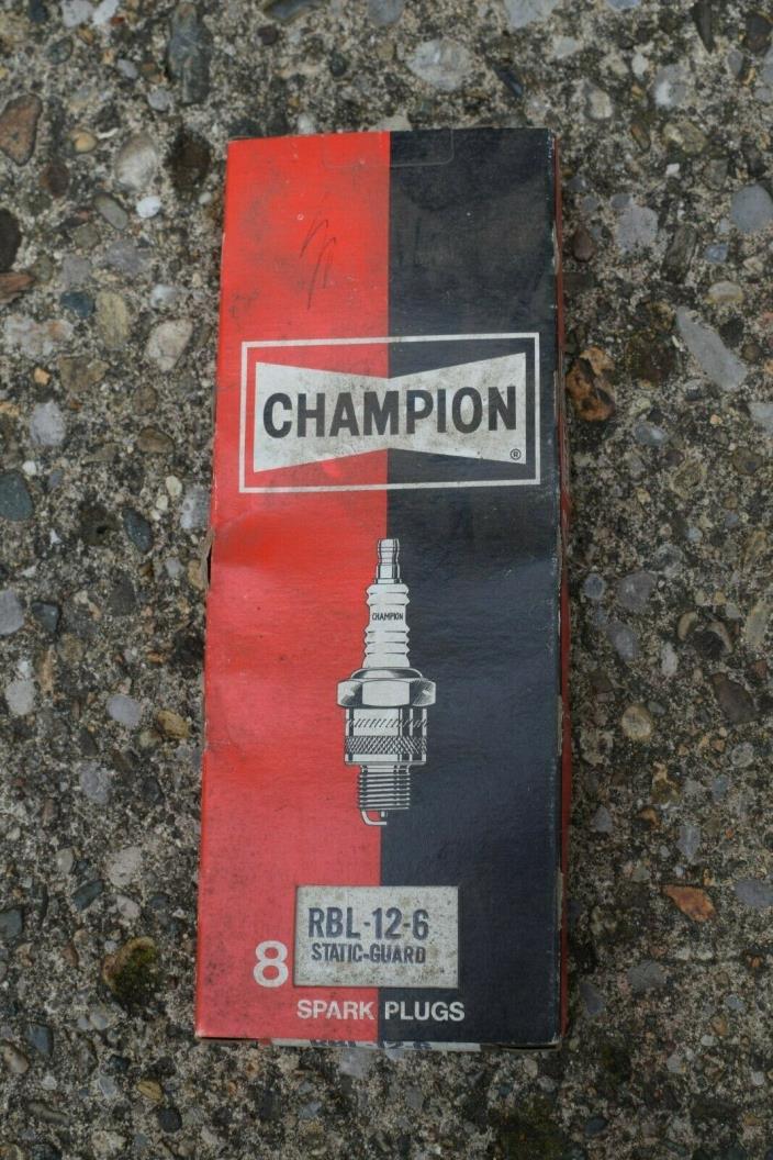 Vintage Champion Spark Plugs RBL-12-6 8 Plugs New In Original Box NOS