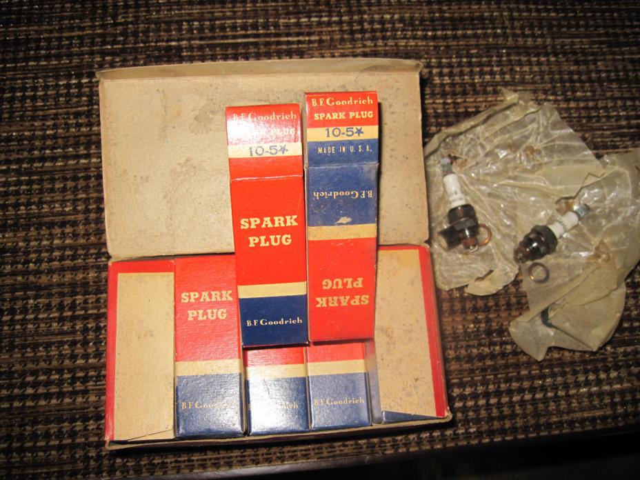 VINTAGE N.O.S  SHOP BOX OF 10 B.F. GOODRICH  SPARK PLUGS 10-5