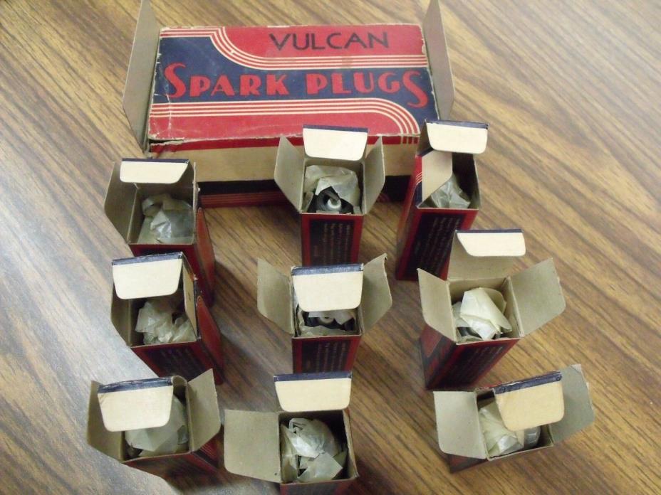 9 Vintage VULCAN 18-H Spark Plug with Boxes and Packaging - NOS
