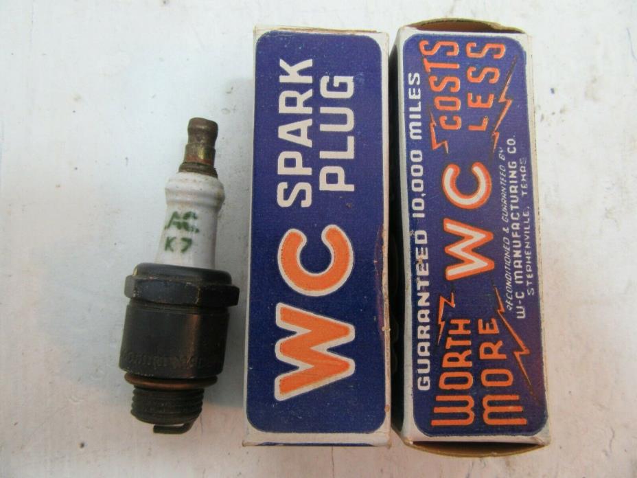 13 Vintage AC K 7 Spark Plugs  (WC Corp) NOS  1930S?
