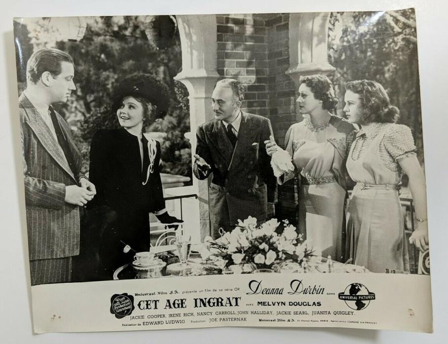 DEANNA DURBIN in THAT CERTAIN AGE Original 1938 French Real Photo Lobby Card vv