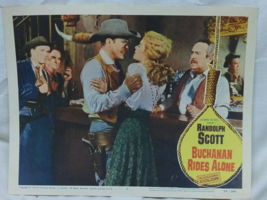 Movie Lobby Card - Buchanan Rides Sout- Randolph Scott 1958
