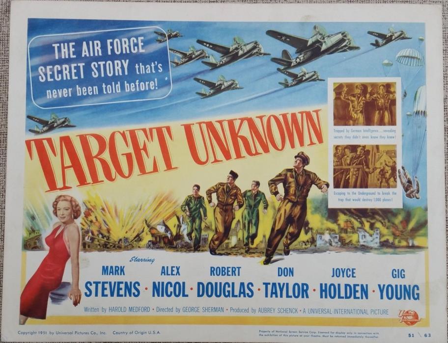 Target Unknown  title lobby card 1951     