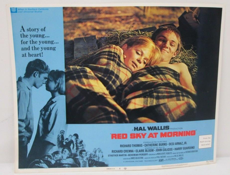 Vtg Red Sky at Morning Original 1971 Lobby Card Richard Thomas Catherine Burns