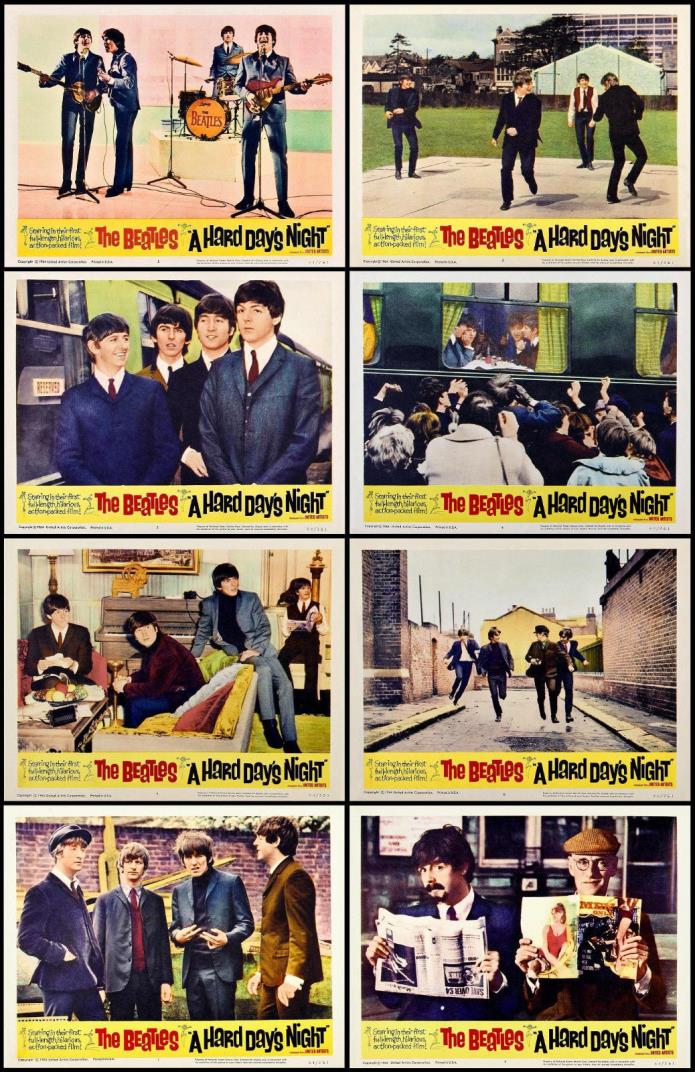 THE BEATLES In A HARD DAY'S NIGHT Complete Set Of 8 ~ 8x10 LC PRINTS 1964