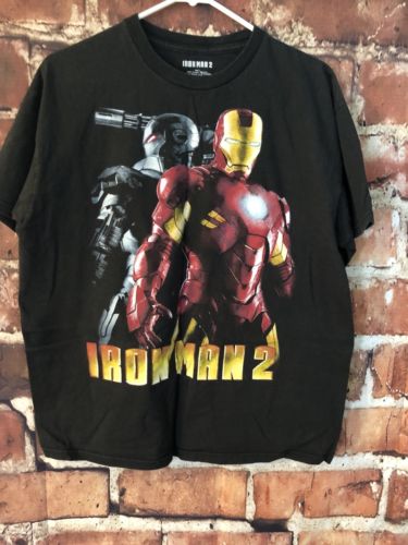 Iron Man 2 T-Shirt Movie Graphic Black Size Large