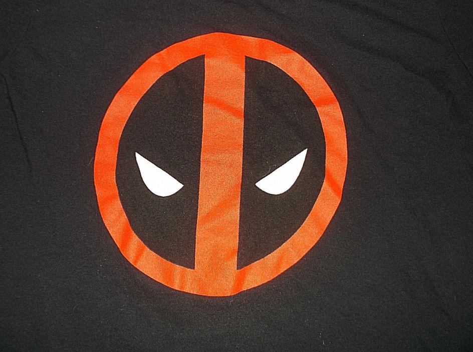 Youth's Marvel DEADPOOL Mask T Shirt Sz Small S 100% Cotton Black Mad Engine