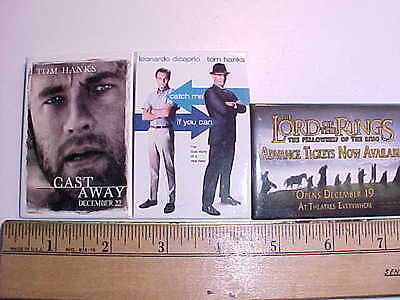 Tom Hanks - Castaway - Catch Me if you Can - Lord of the Rings MOVIE pinbacks