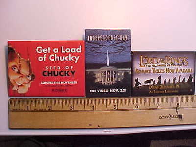 Independence Day - Seed of Chucky - Lord of the Rings MOVIE pinbacks