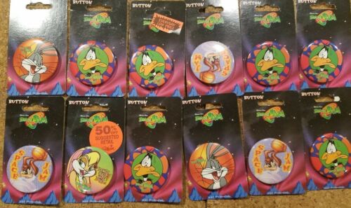 LOT Of 12 Space Jam  NEW-Pinback Buttons-SPACE JAM Movie Merchandise