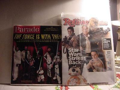 STAR WARS THE FORCE AWAKENS Lot of 2 Magazines: Rolling Stone Dec. 2015+ Parade