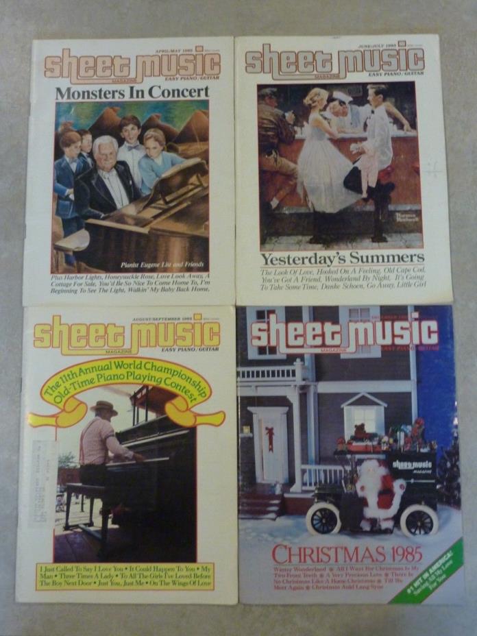 Lot 4 Vintage Original SHEET MUSIC Magazines 1985 (Easy Piano Guitar)  VERY GOOD