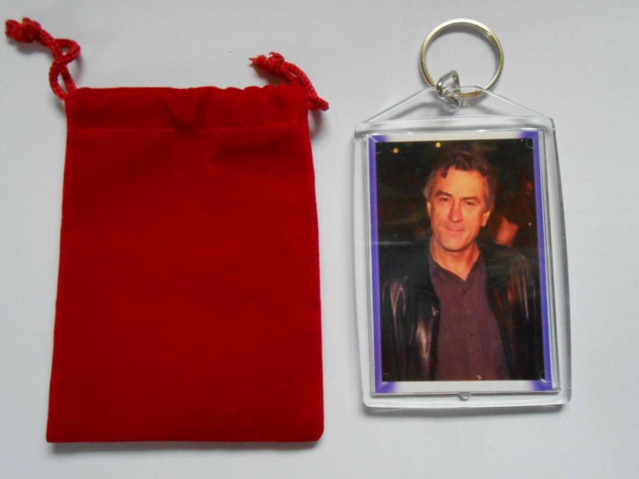 RARE Robert DeNiro  2-Sided KEYCHAIN  with red velvet bag