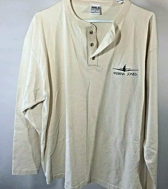 Indiana Jones Mens XL Long Sleeve Pullover Shirt Lucas Film 100% cotton USA
