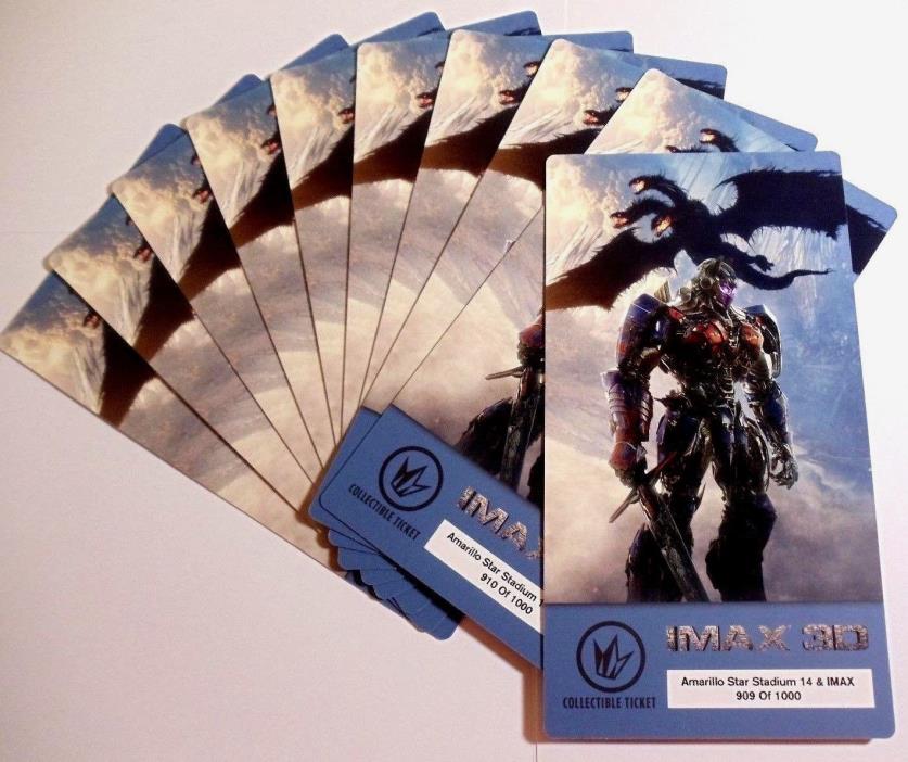 3 Transformers 2017 The Last Knight Regal IMAX 3D Collectible Movie Ticket Cards