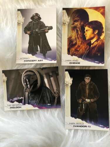 4 Pc Star Wars Trading Cards Lot Topps Han & Chewie Han Solo The Negarious Korso