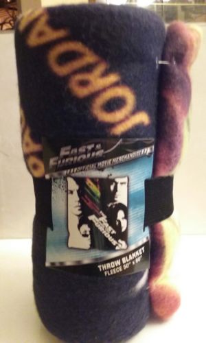 FAST AND FURIOUS BLANKET FLEECE NEW 50 X 60 FAST AND FURIOUS 1 PAUL WALKER