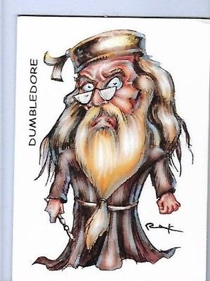 DUMBLEDORE ** HARRY POTTER ** TRADING CARD ART SIGNED by RAK ** NM SEE MY STORE