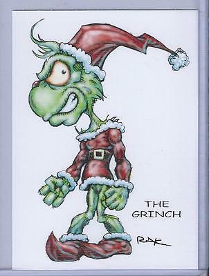 DR. SEUSS ** THE GRINCH ** TRADING CARD ART SIGNED by RAK ** CHRISTMAS NEAR MINT