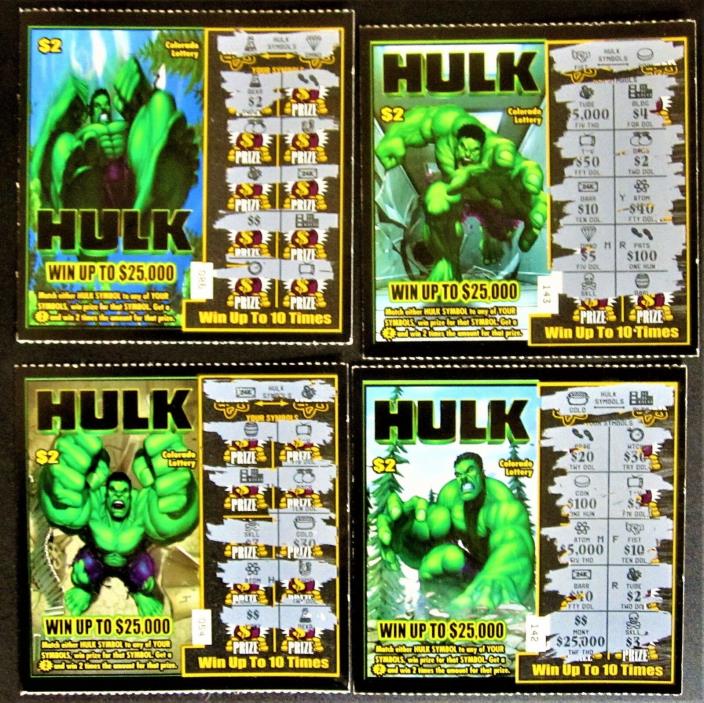The Incredible Hulk Movie Instant lottery Ticket Set, HULK