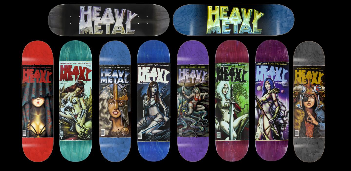 HEAVY METAL x Darkstar Complete Movie Magazine Full Set of 10 Skateboard Decks