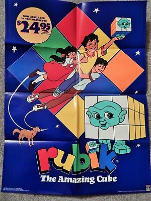 RUBIK THE AMAZING CUB (VIDEO DEALER 24 X 18 POSTER, 1980S) ANIMATED COLLECTIBLE