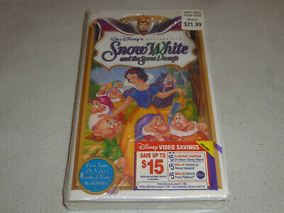 NEW SEALED WALT DISNEYS SNOW WHITE AND SEVEN DWARFS MOVIE VHS VIDEO CLAMSHELL