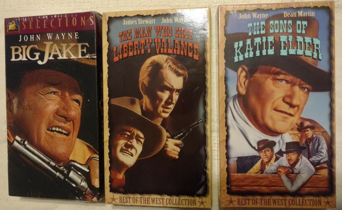Lot 3 NEW seal JOHN WAYNE VHS Movie 1971 BIG JAKE SONS KATY ELDER Liberty Valanc