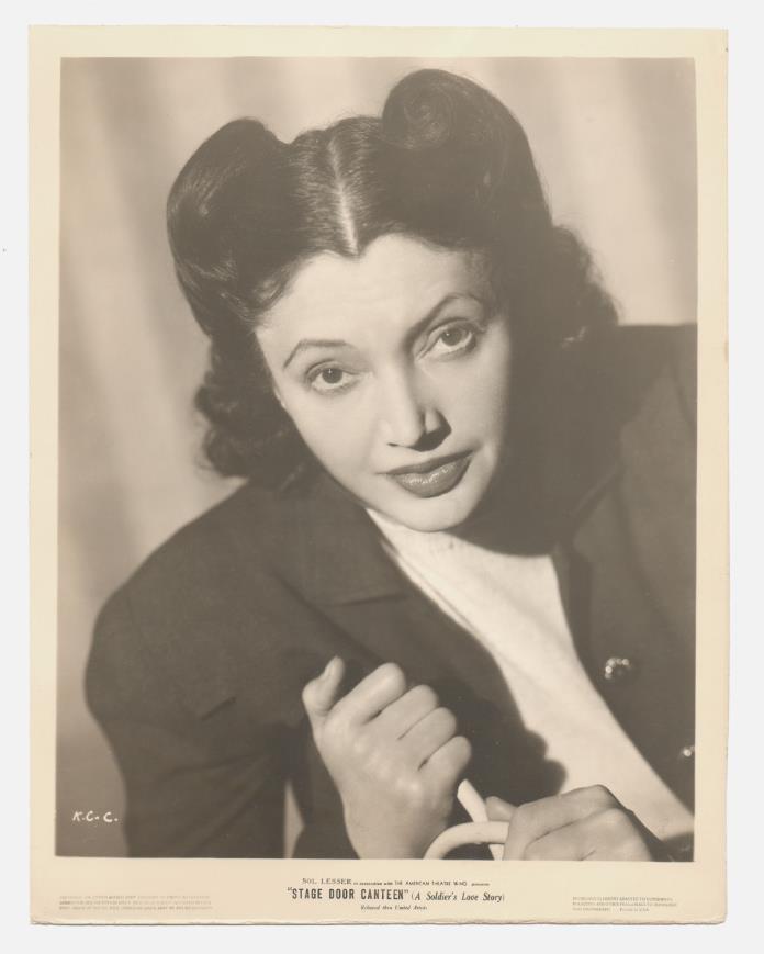 Vintage 1943 STAGE DOOR CANTEEN Original 8x10 KATHARINE CORNELL Portrait LINEN!