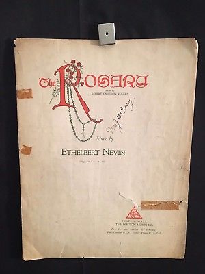 The Rosary Vintage Antique Piano Sheet Music Song Book Ethelbert Nevin Boston