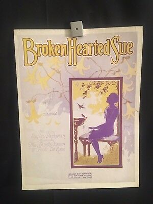 1926 Broken Hearted Sue Ukulele Piano Sheet Music Book Peter DeRose May Breen