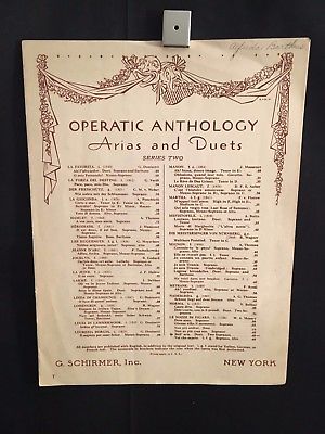 Antique Operatic Anthology Arias & Duets Series 2 Piano Sheet Music Song Book