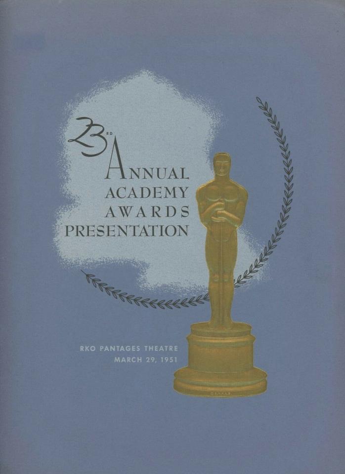 1951 23RD ANNUAL ACADEMY AWARDS PROGRAM  MC FRED ASTAIRE Overall Nice condition