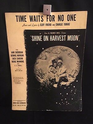 1944 Shine On Harvest Moon Movie Piano Sheet Music Book Time Waits For No One