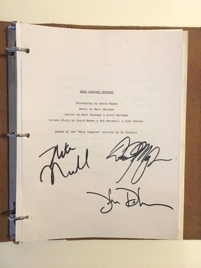 MARY POPPINS RETURNS Movie Script Hand Signed FYC Best Original Screenplay Promo