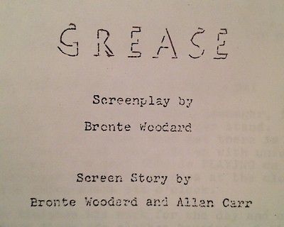 Grease Olivia Newton-John, John Travolta, Stockard Channing...Movie Script