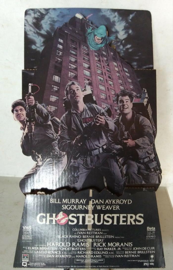 1985 Ghostbusters Standee Countertop ORIGINAL GHOST BUSTERS Video Release