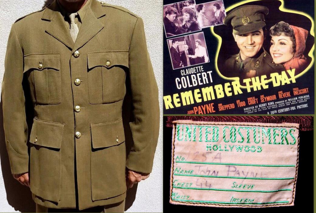 Tailored WW1 Tunic worn by Actor John Payne in the Movie 