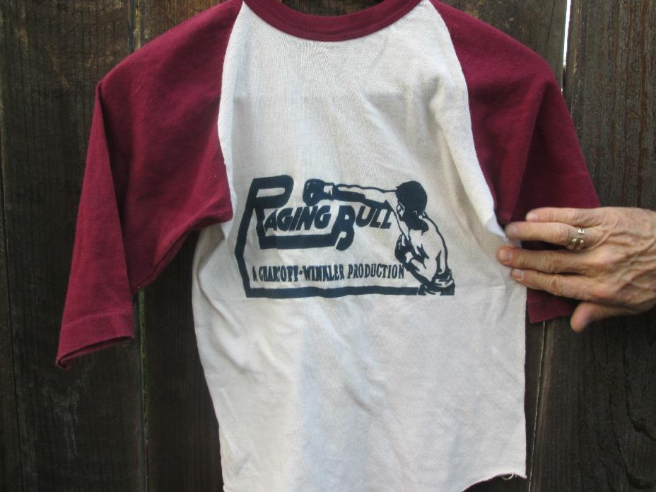 RAGING BULL Vintage MARTIN SCORSESE Boxing Film Crew T-Shirt Trunks JAKE LAMOTTA