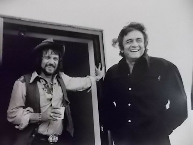 Rare Jim Marshall Photograph Waylon Jennings & Johnny Cash