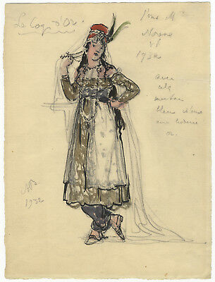 Nikolay Andreyevich / Original costume design for Rimsky-Korsakov's opera Signed