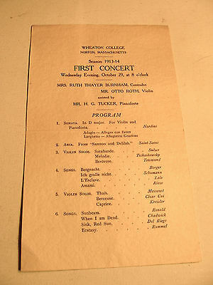 1913-14 Wheaton College Concert Program